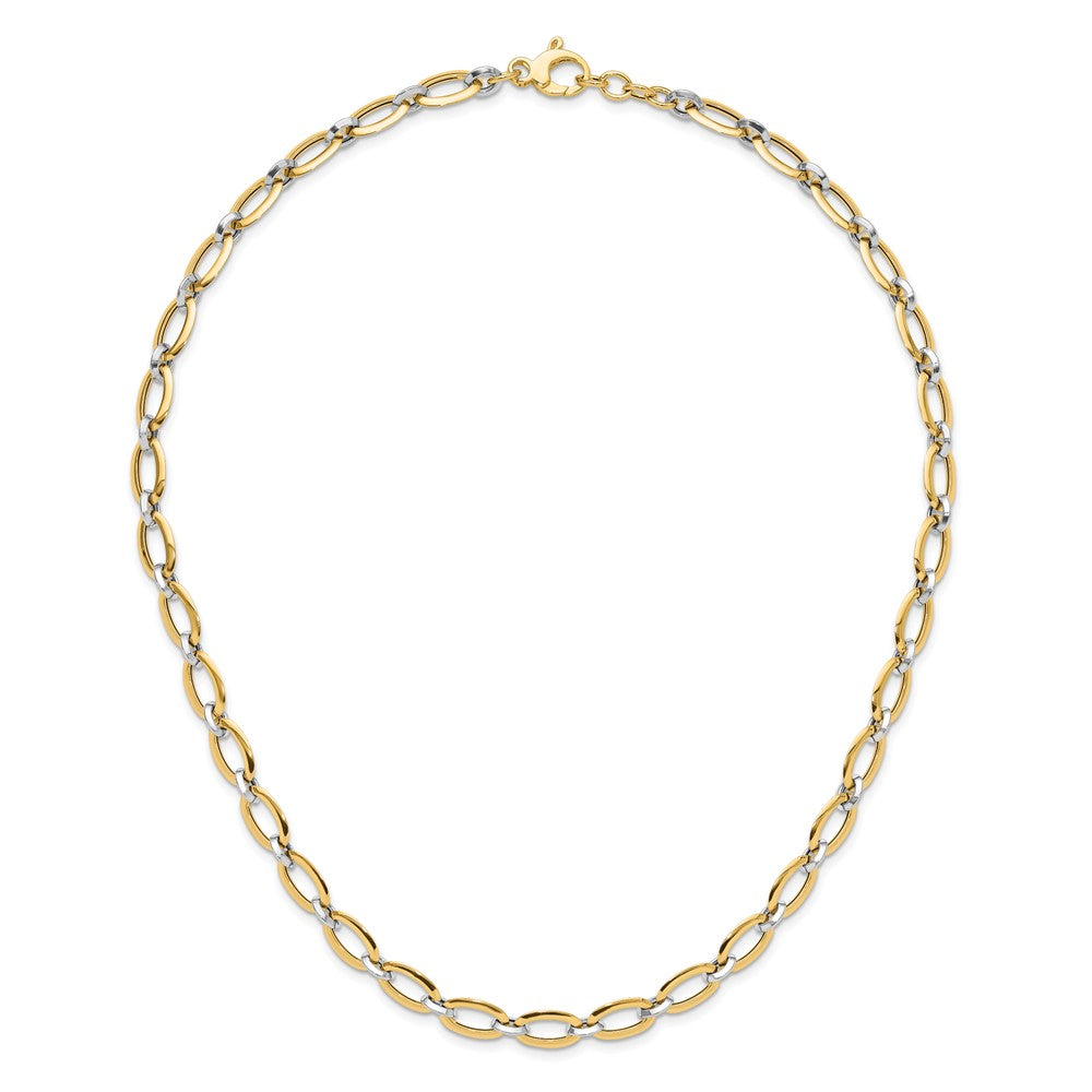 14K Two Tone Polished W/.25In Ext. Necklace