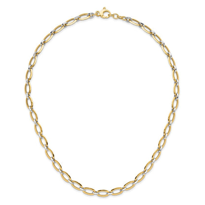 14K Two Tone Polished W/.25In Ext. Necklace