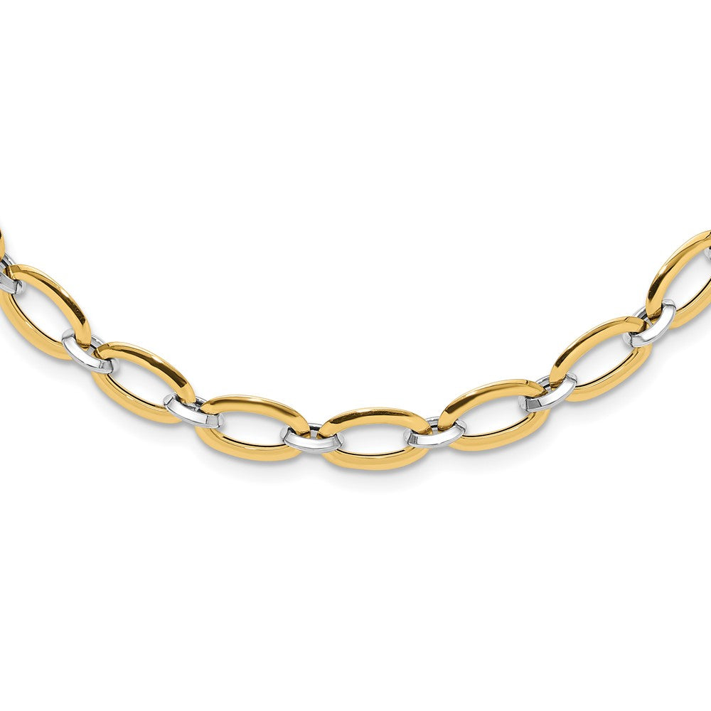 14K Two Tone Polished W/.25In Ext. Necklace