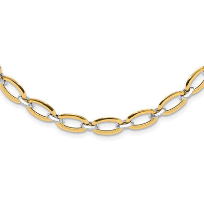 14K Two Tone Polished W/.25In Ext. Necklace