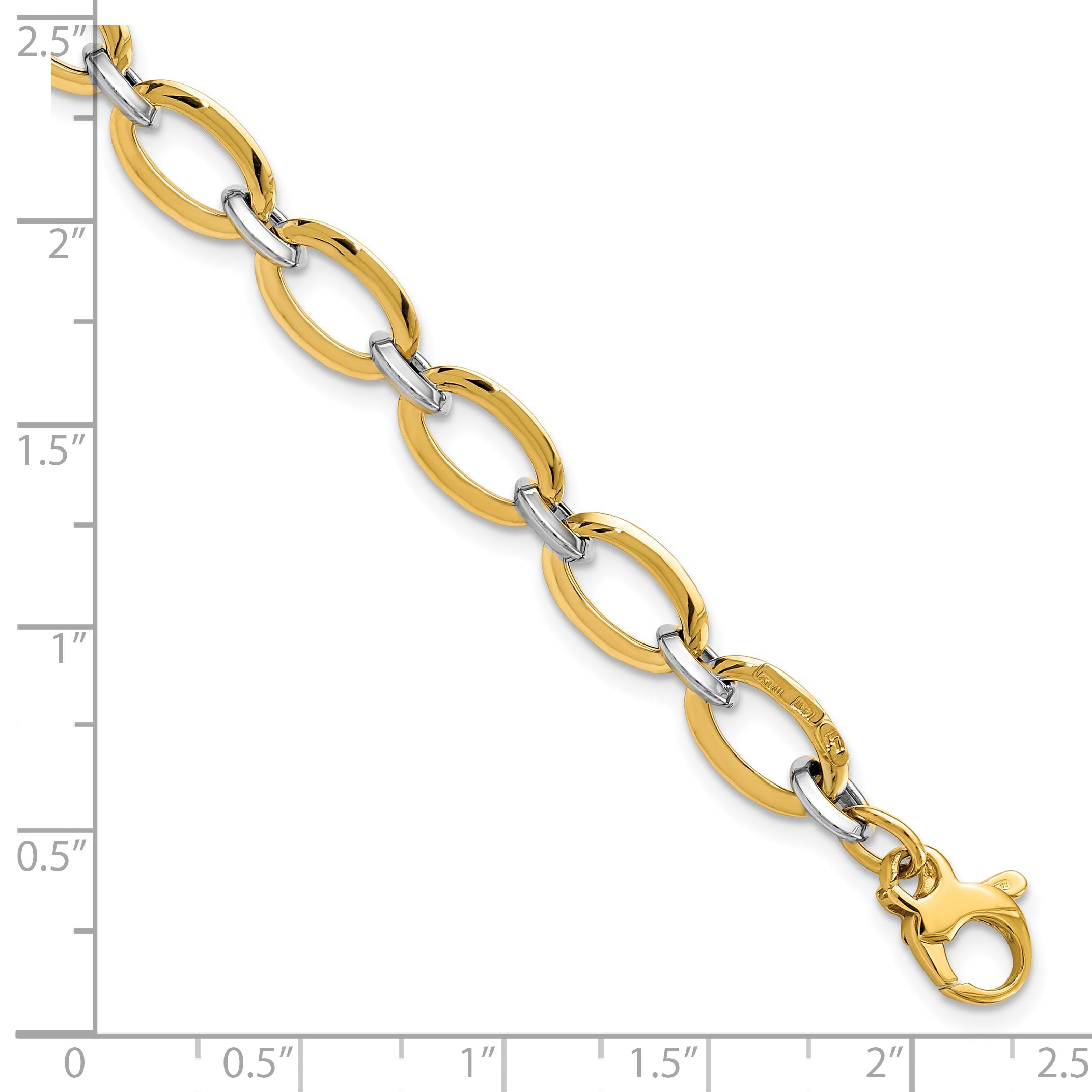 14K Two Tone Polished W/.5In Ext. Bracelet