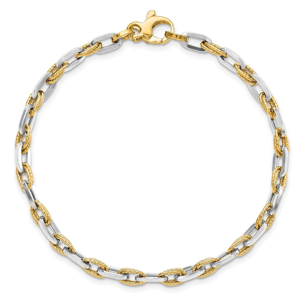 14K Two Tone Polished D/C Bracelet