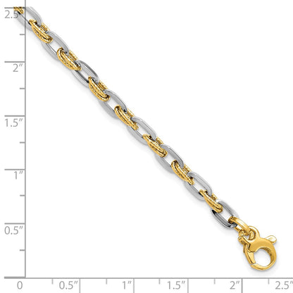 14K Two Tone Polished D/C Bracelet