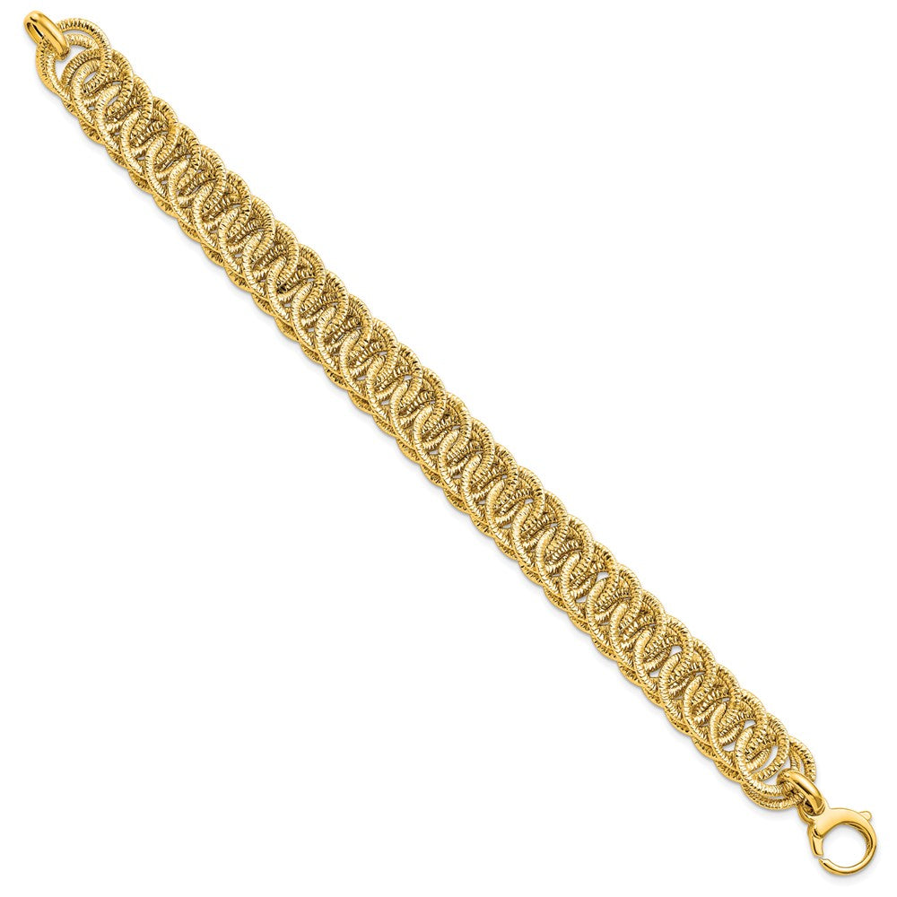 14K Yellow Gold Polished D/C Reversible Bracelet