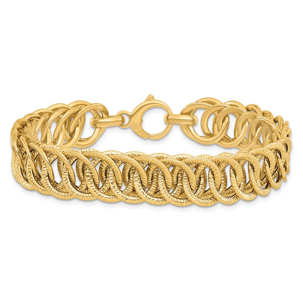 14K Yellow Gold Polished D/C Reversible Bracelet