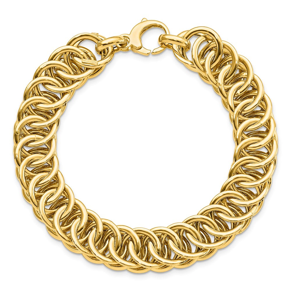 14K Yellow Gold Polished D/C Reversible Bracelet
