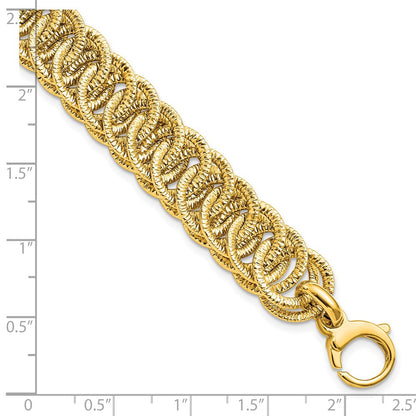 14K Yellow Gold Polished D/C Reversible Bracelet