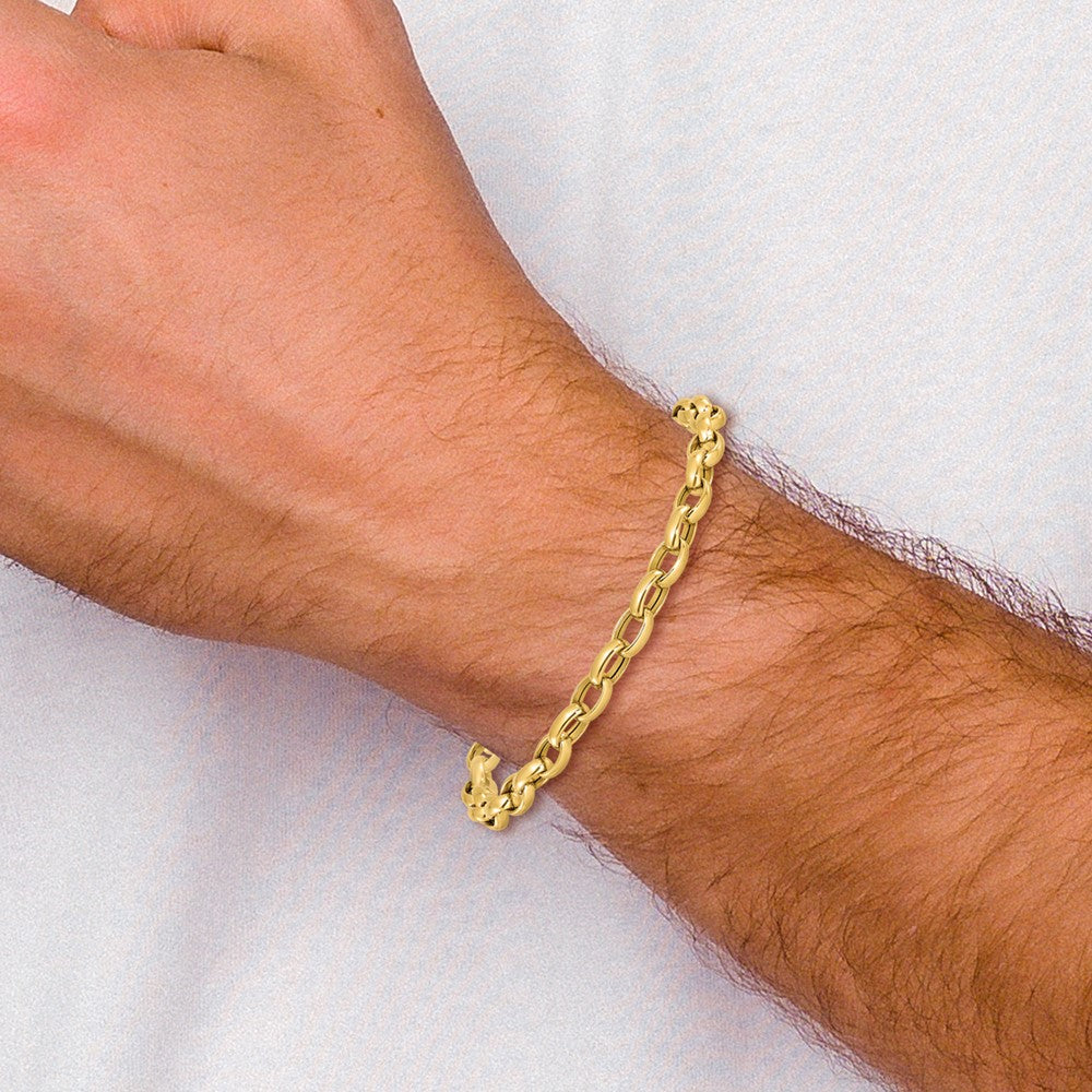 14K Yellow Gold Polished Fancy Link Bracelet