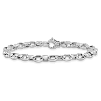 14K White Gold Polished Fancy Link Bracelet