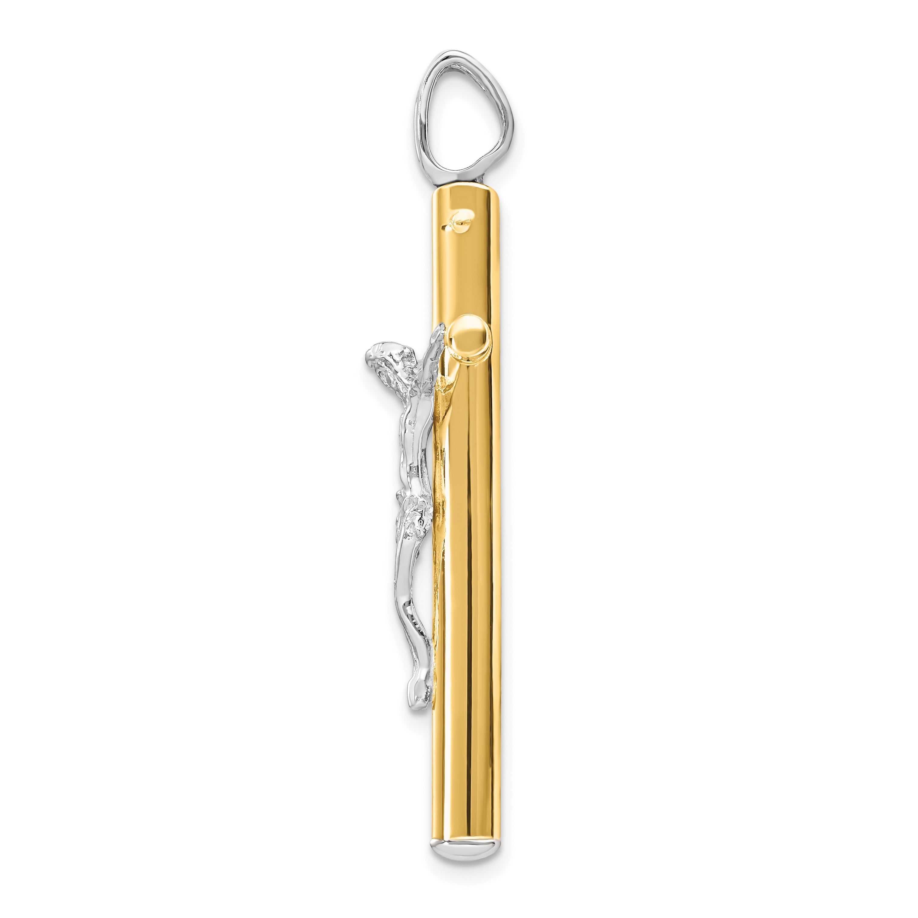 14K Two Tone Crucifix Pendant