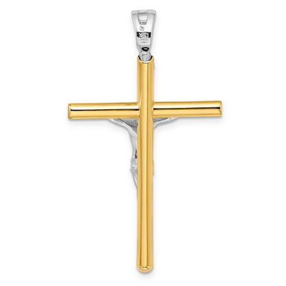 14K Two Tone Crucifix Pendant
