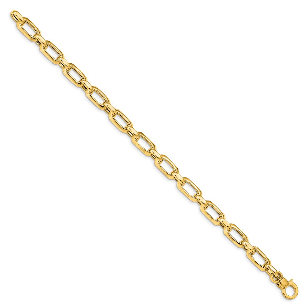 14K Yellow Gold Polished And Textured Bracelet