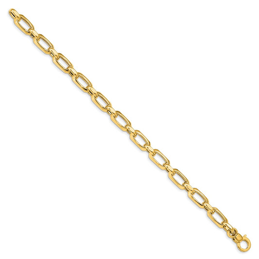 14K Yellow Gold Polished And Textured Bracelet