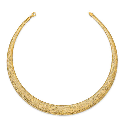 14K Yellow Gold Polished/Textured Stretch Necklace