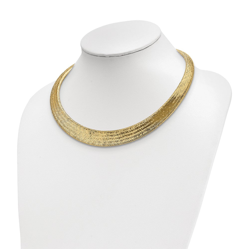 14K Yellow Gold Polished/Textured Stretch Necklace