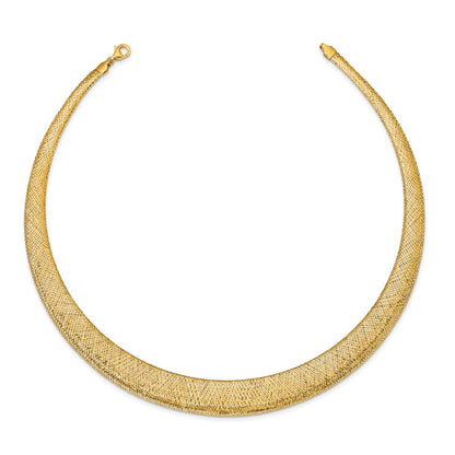 14K Yellow Gold Polished/Textured Stretch Necklace