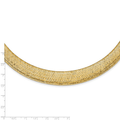 14K Yellow Gold Polished/Textured Stretch Necklace