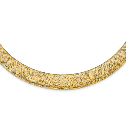 14K Yellow Gold Polished/Textured Stretch Necklace