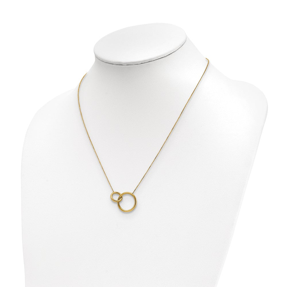 14K Yellow Gold Polished Circles 17 Inch With 2 Extender Necklace