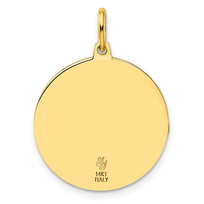 14K Yellow Gold Polished And Satin Round St. Christopher Pendant