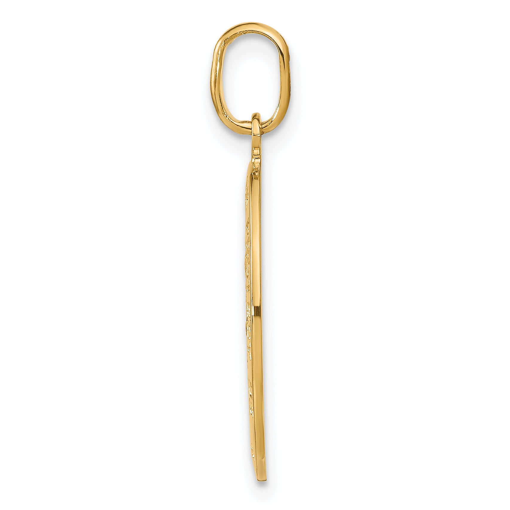 14K Yellow Gold Polished And Satin Oval St. Christopher Pendant