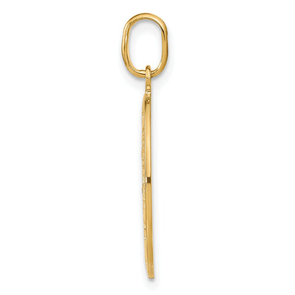 14K Yellow Gold Polished And Satin Oval St. Christopher Pendant