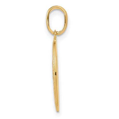 14K Yellow Gold Polished And Satin Oval St. Christopher Pendant