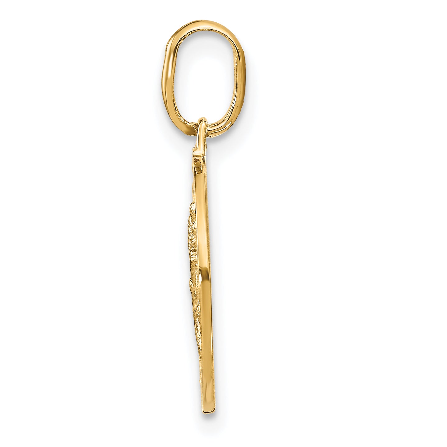 14K Yellow Gold Polished And Satin Round St. Christopher Pendant