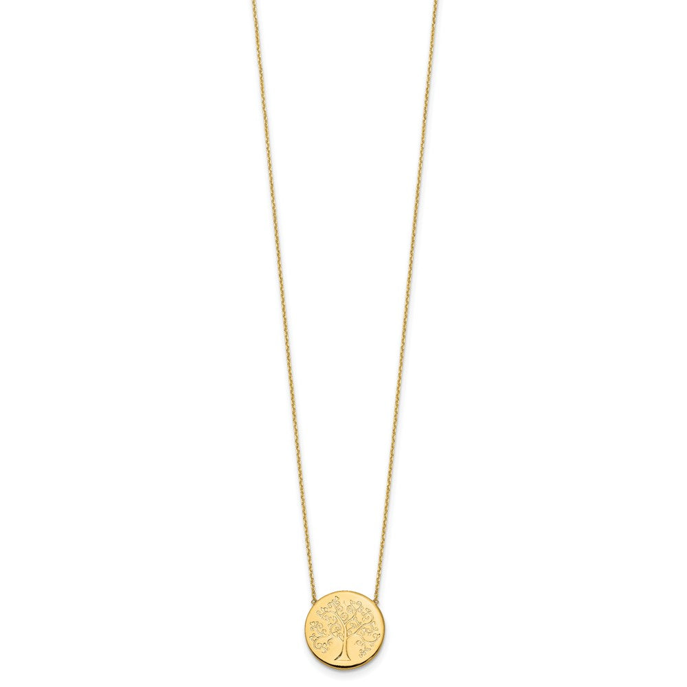 14K Yellow Gold Polished Tree Of Life Necklace