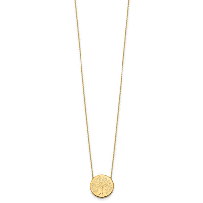 14K Yellow Gold Polished Tree Of Life Necklace