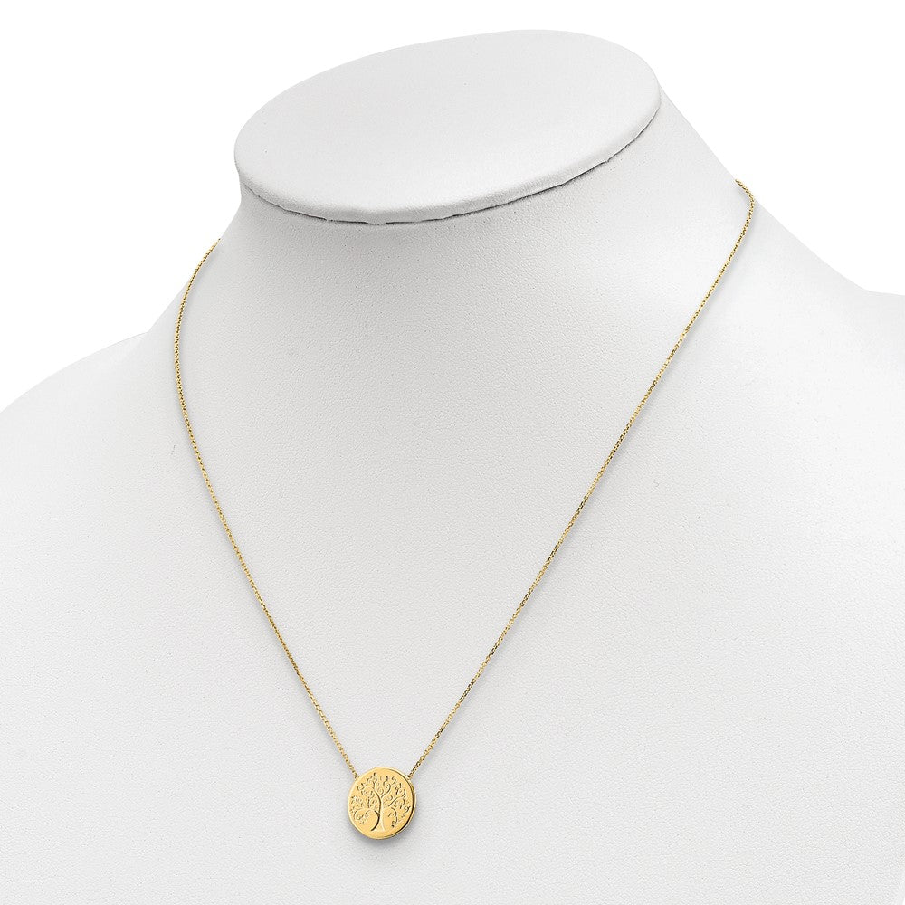 14K Yellow Gold Polished Tree Of Life Necklace