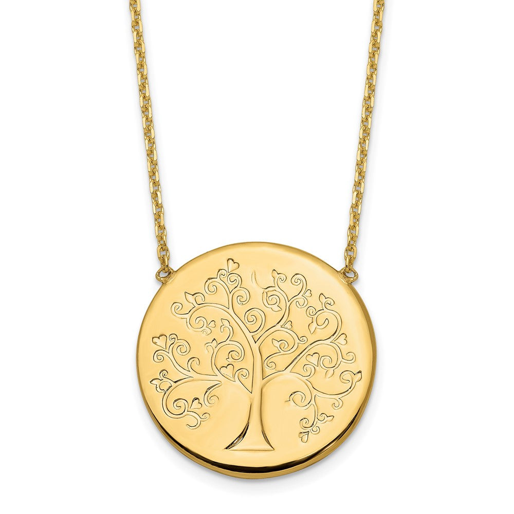 14K Yellow Gold Polished Tree Of Life Necklace