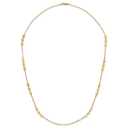 14K Yellow Gold Polished Butterfly Necklace