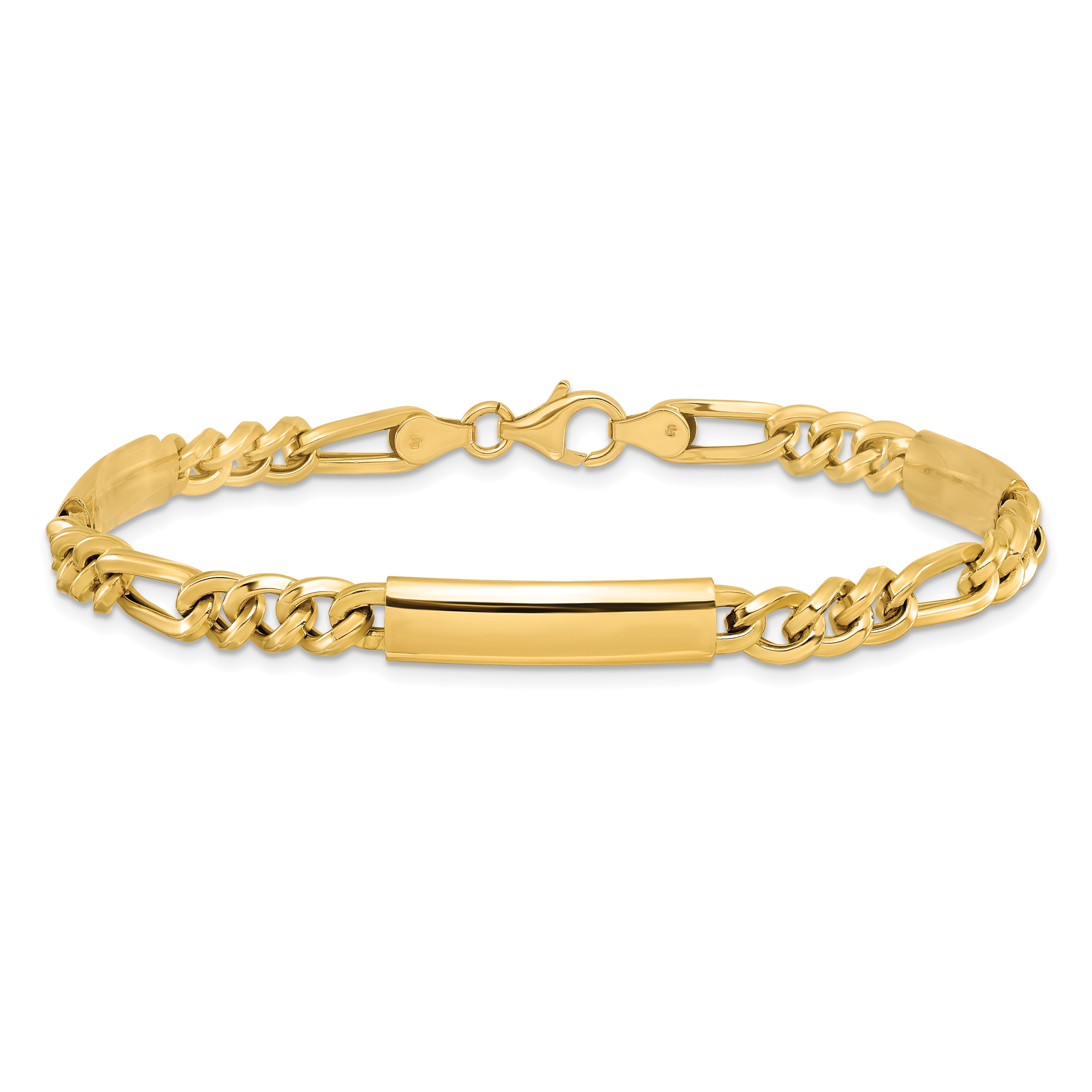 14K Yellow Gold Men'S Polished Fancy Link Bracelet