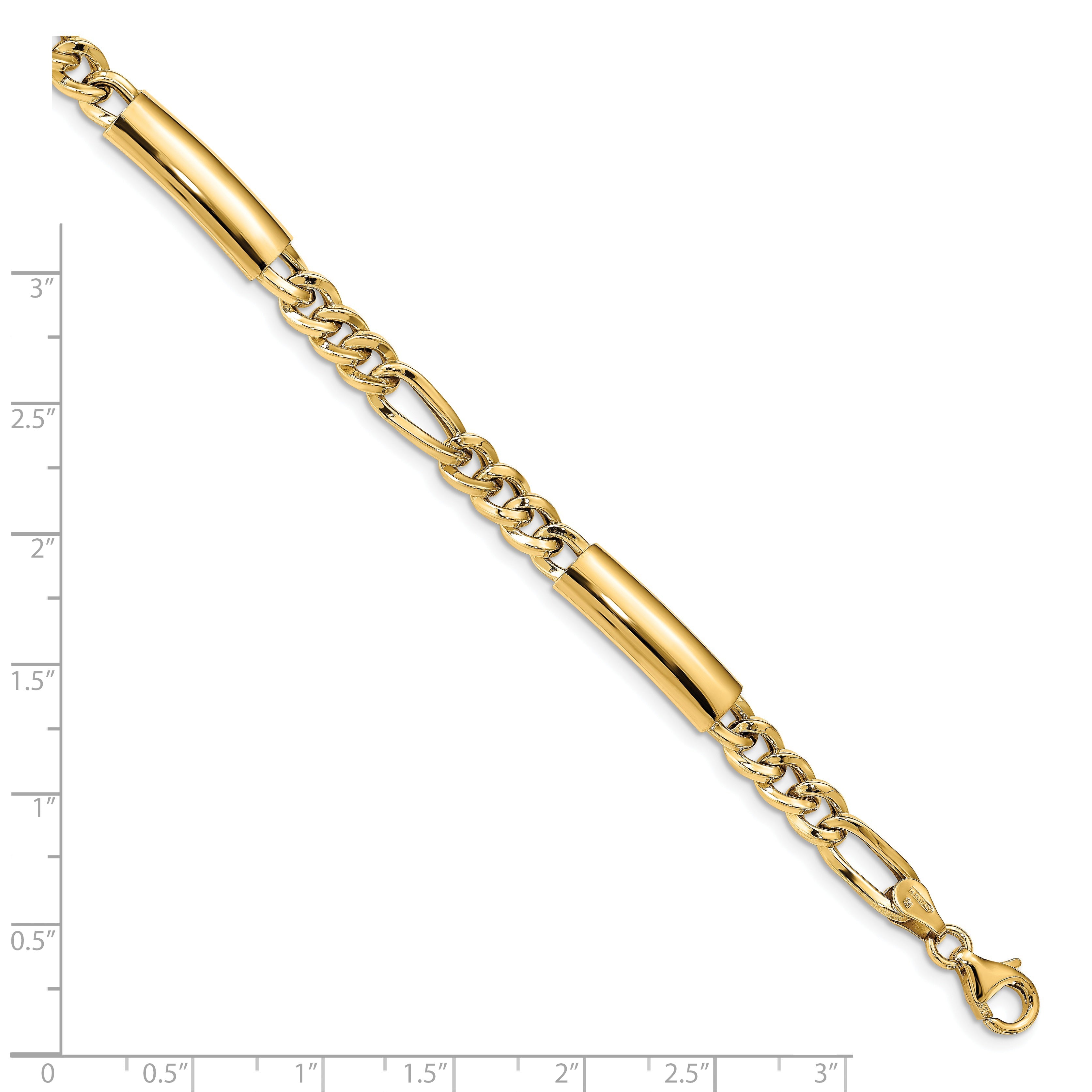 14K Yellow Gold Men'S Polished Fancy Link Bracelet