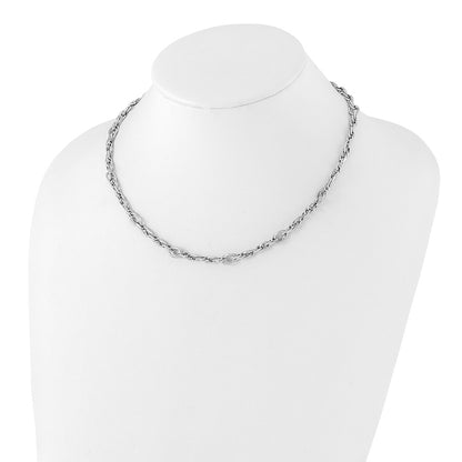 14K White Gold Polished Link Necklace