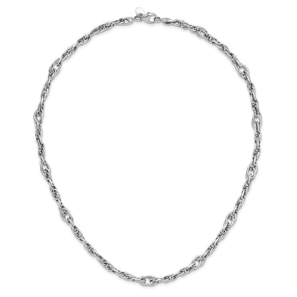 14K White Gold Polished Link Necklace