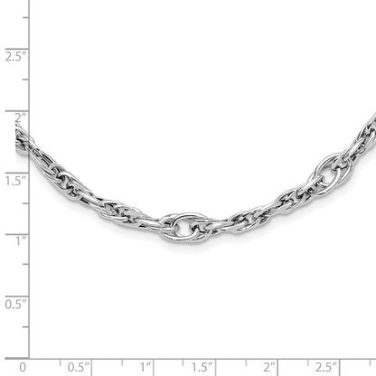 14K White Gold Polished Link Necklace