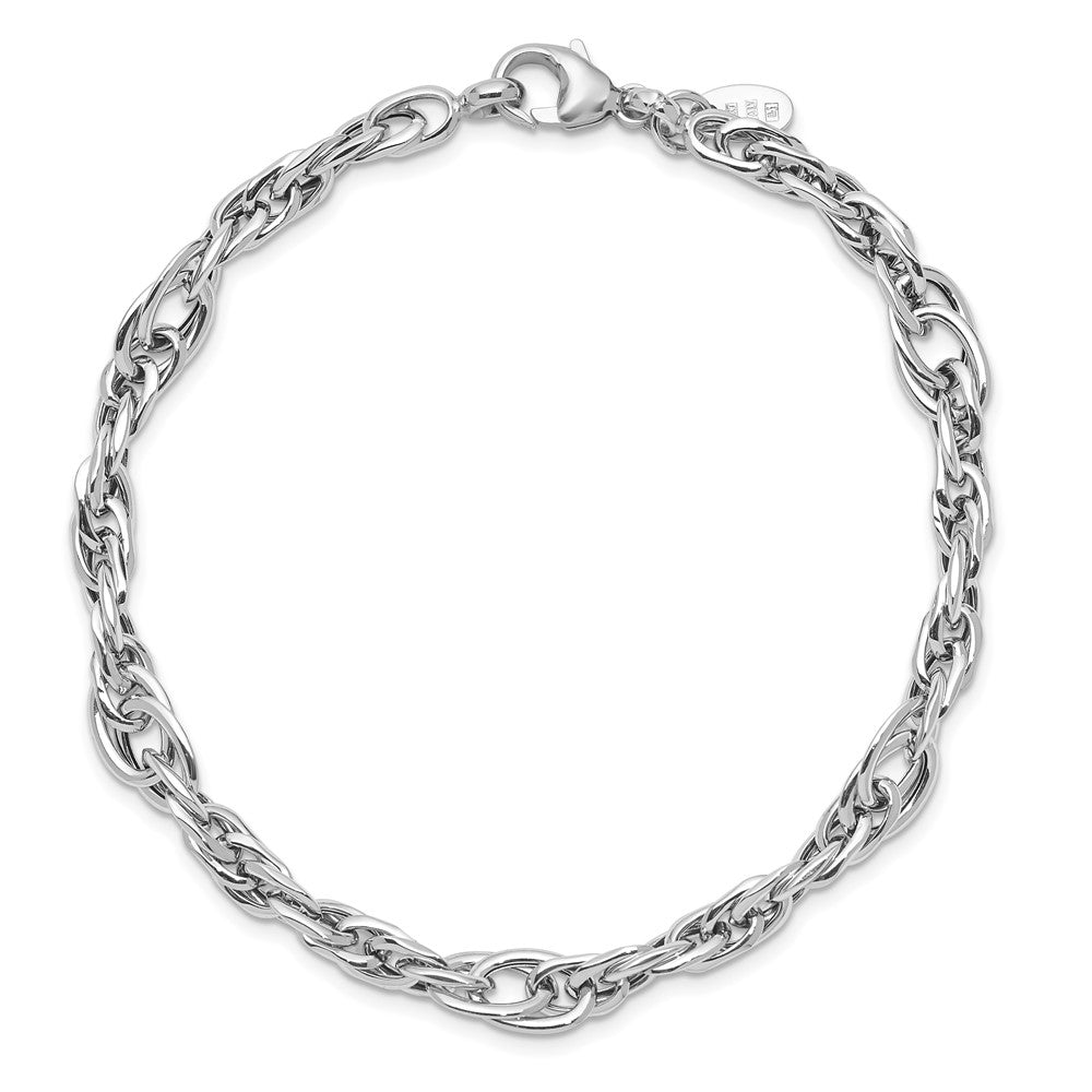 14K White Gold Polished Link Bracelet