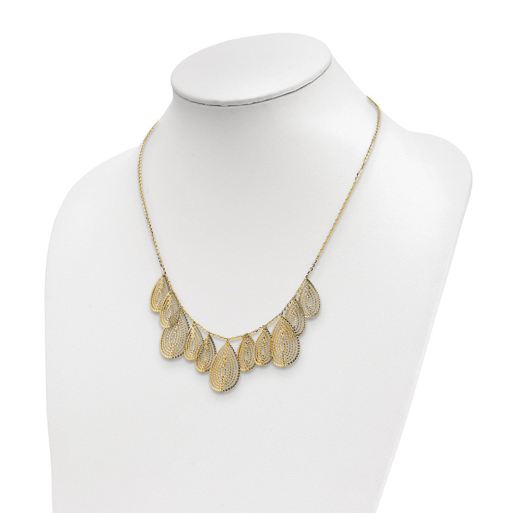 14K Yellow Gold Polished D/C W/ 2In Ext. Necklace