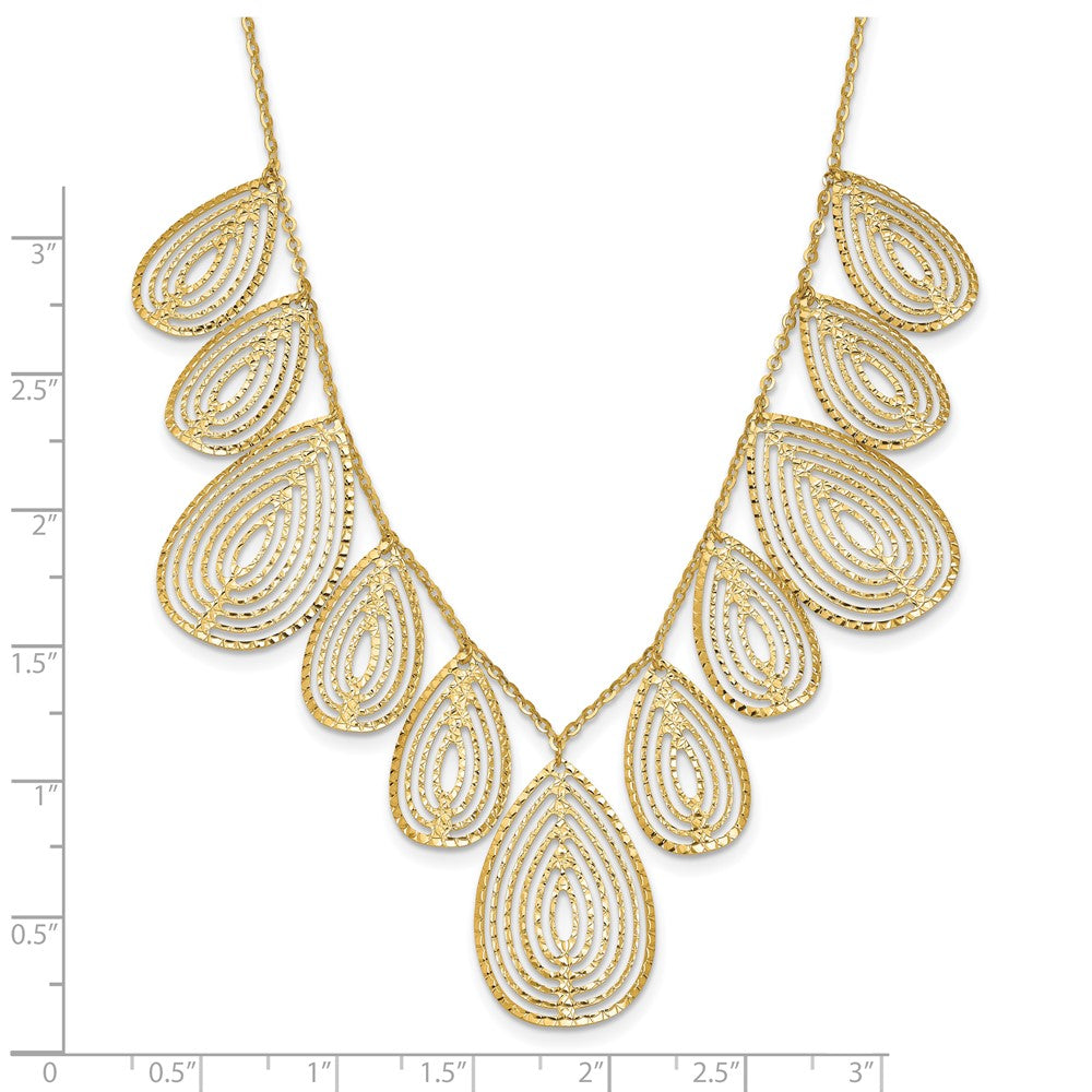 14K Yellow Gold Polished D/C W/ 2In Ext. Necklace