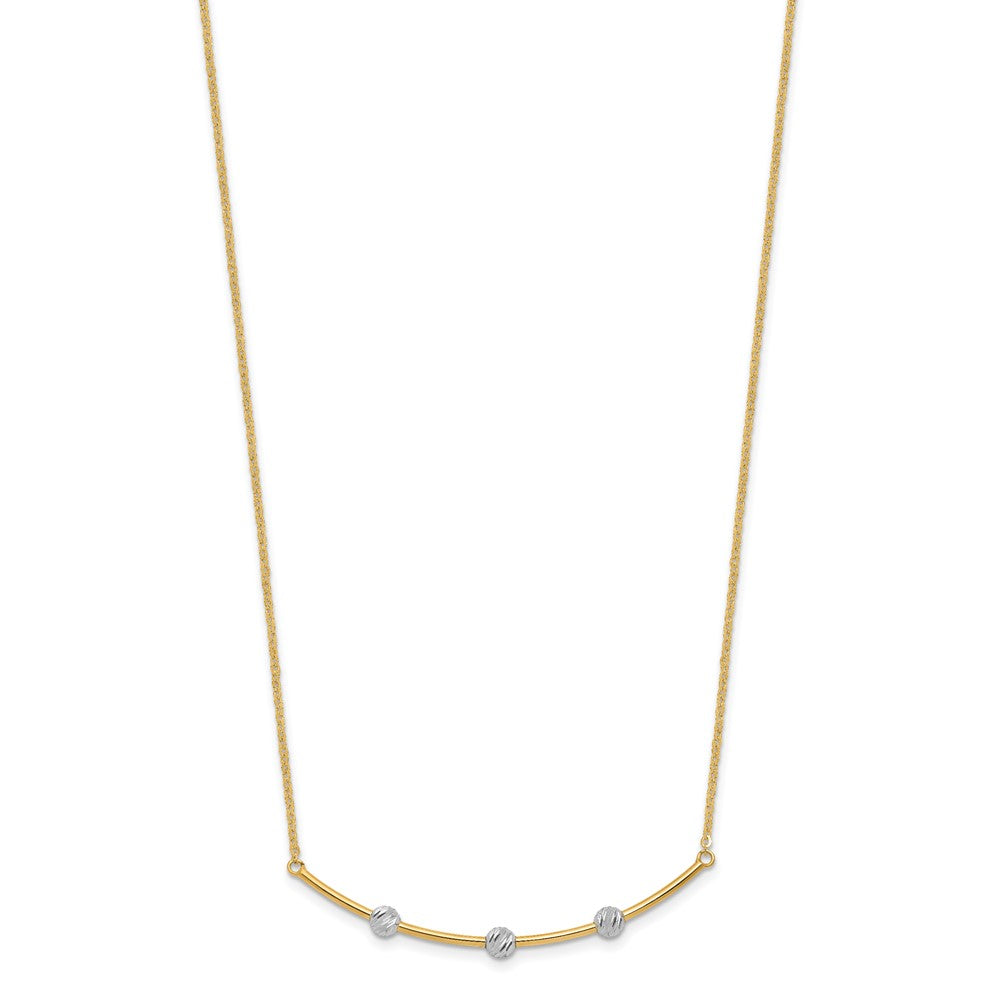 14K Two Tone D/C Bar Necklace