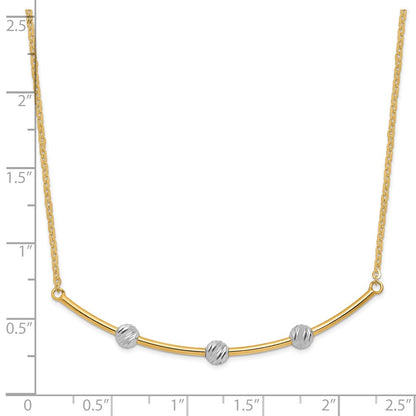 14K Two Tone D/C Bar Necklace