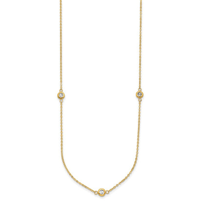 14K Two Tone Polished D/C Necklace