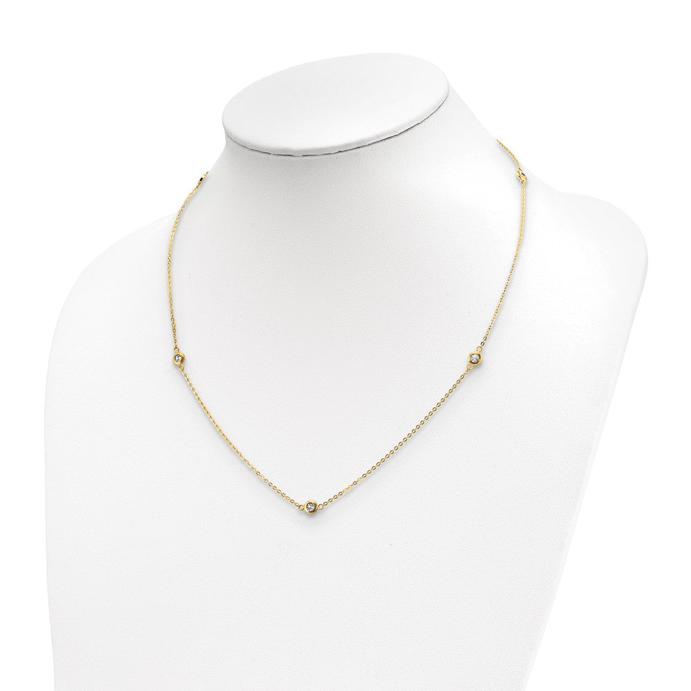 14K Two Tone Polished D/C Necklace