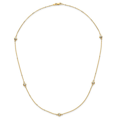14K Two Tone Polished D/C Necklace