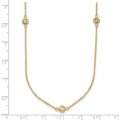 14K Two Tone Polished D/C Necklace
