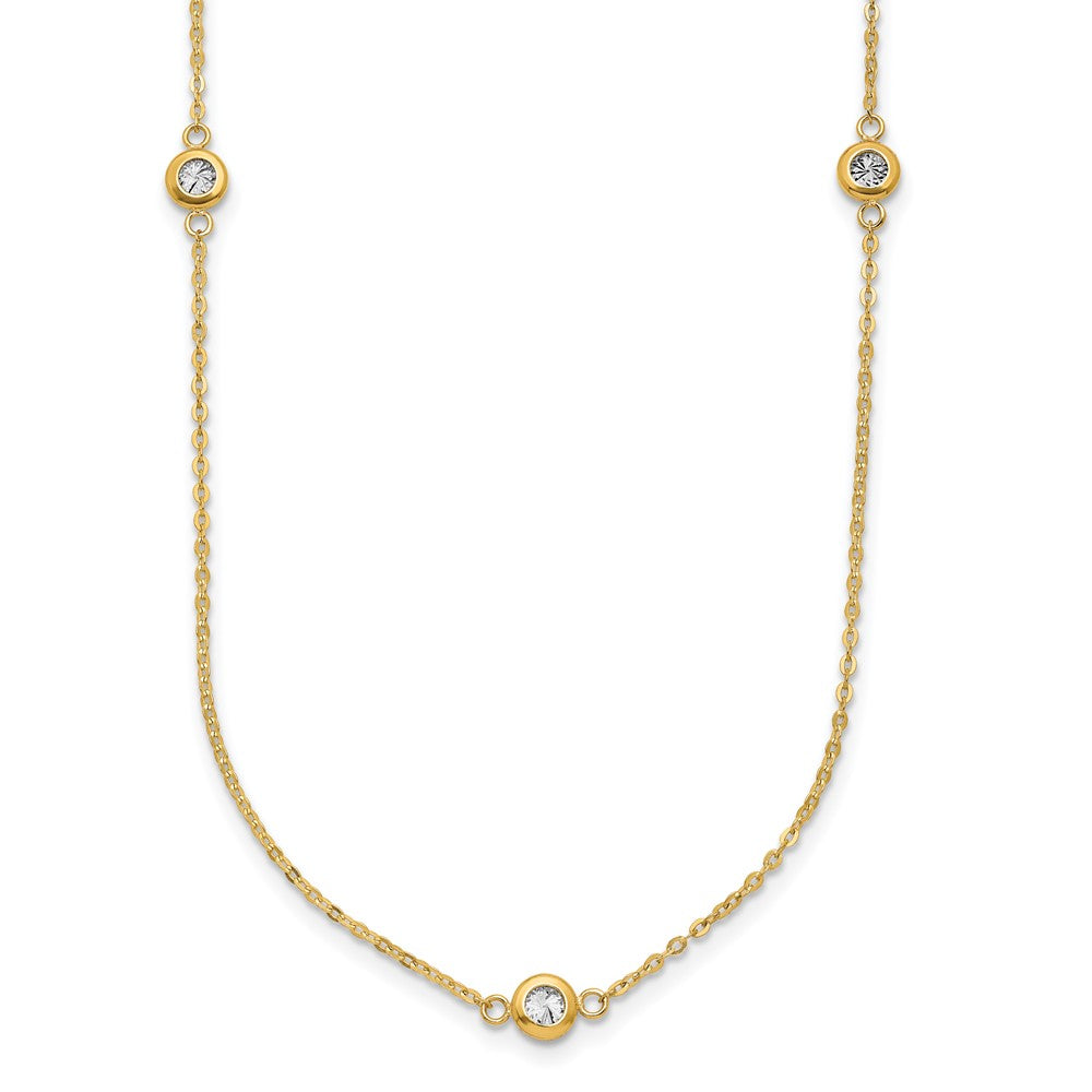 14K Two Tone Polished D/C Necklace