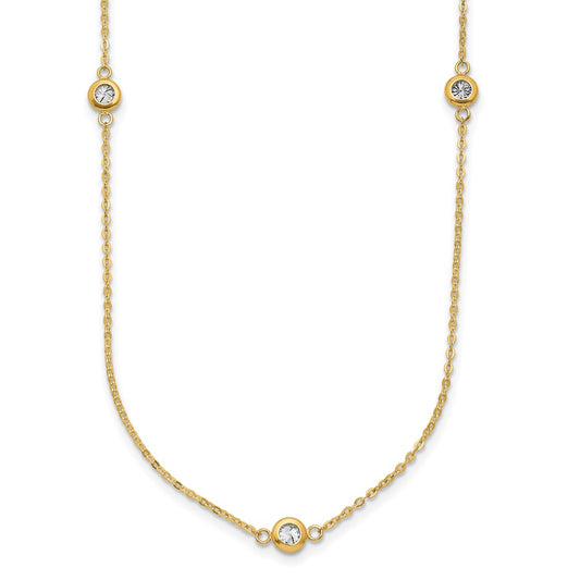 14K Two Tone Polished D/C Necklace