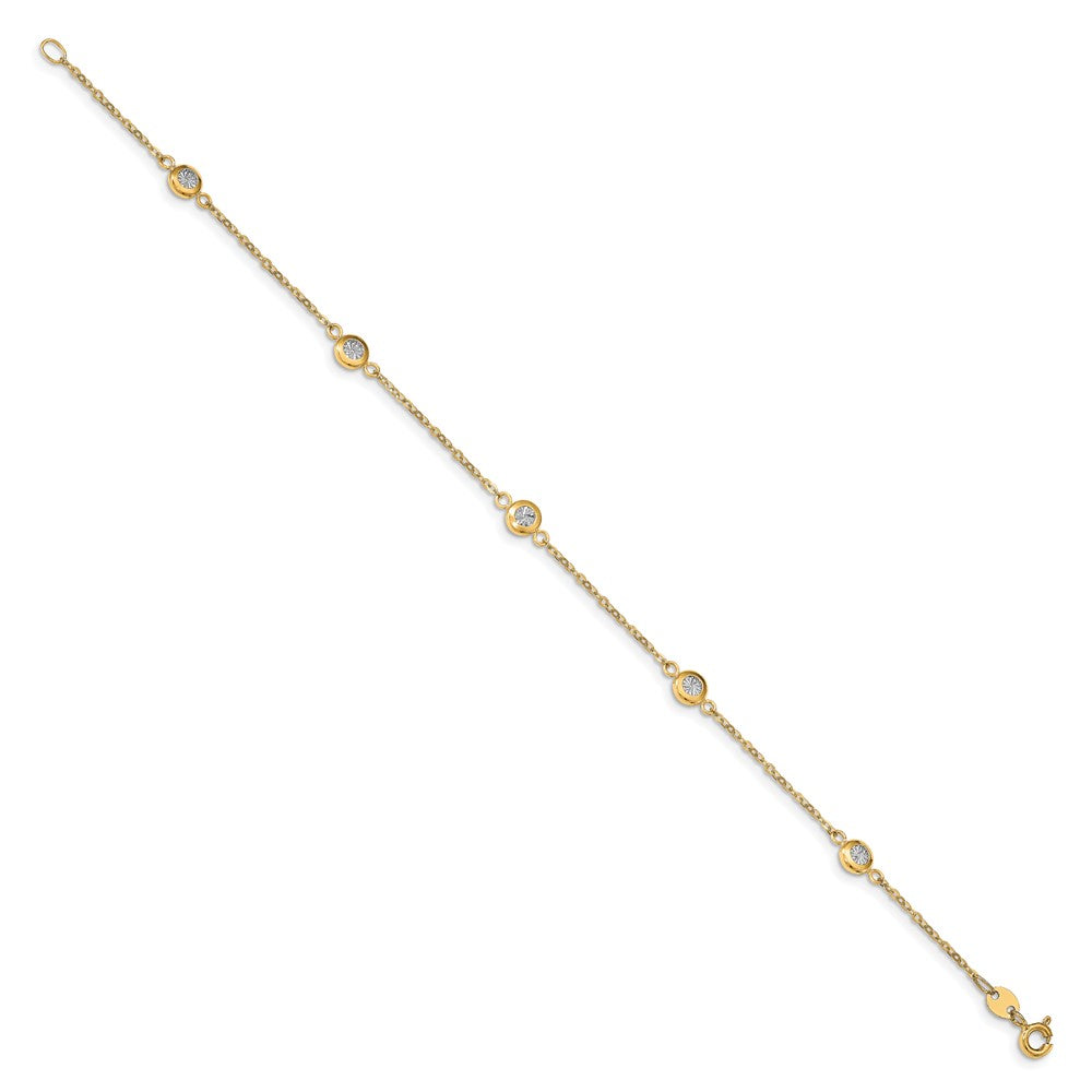 14K Two Tone Polished D/C Bracelet
